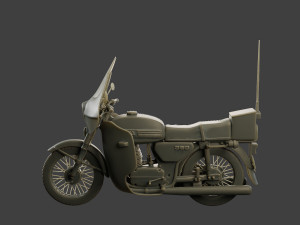 CzechSlovak Communist Police JAWA 350 Motorbike 3D Print Model