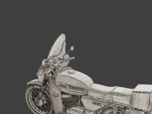 CzechSlovak Communist Police JAWA 350 Motorbike 3D Print Model