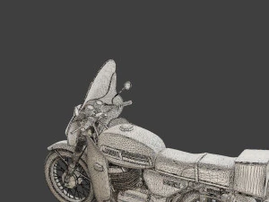 체코슬로바키아 공산주의 경찰 JAWA 350 오토바이 3D 프린트 모델