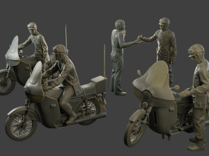 CzechSlovak Communist police Motorcycle CCPM1 Pack1 3D Принт Модель