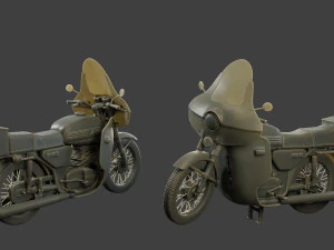 CzechSlovak Communist police Motorcycle CCPM1 Pack1 3D Print Model