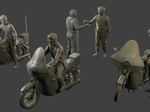 CzechSlovak Communist police Motorcycle CCPM1 Pack1 3D Принт Модель