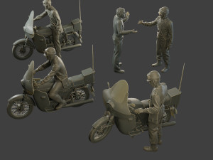 CzechSlovak Communist police Motorcycle CCPM1 Pack1 3D Принт Модель