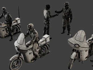 CzechSlovak Communist police Motorcycle CCPM1 Pack1 3D Print Model