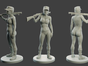 Beautiful Warrior Girl BWG 001 3D Print Model