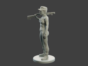 Beautiful Warrior Girl BWG 001 Modèles 3D en vedette