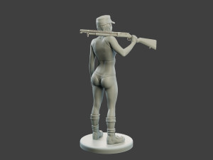 Beautiful Warrior Girl BWG 001 Modèles 3D en vedette