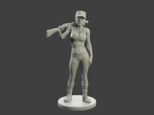 Beautiful Warrior Girl BWG 001 Modèles 3D en vedette