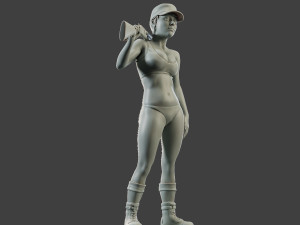 Beautiful Warrior Girl BWG 001 Modèles 3D en vedette