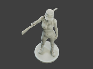 Beautiful Warrior Girl BWG 001 Modèles 3D en vedette