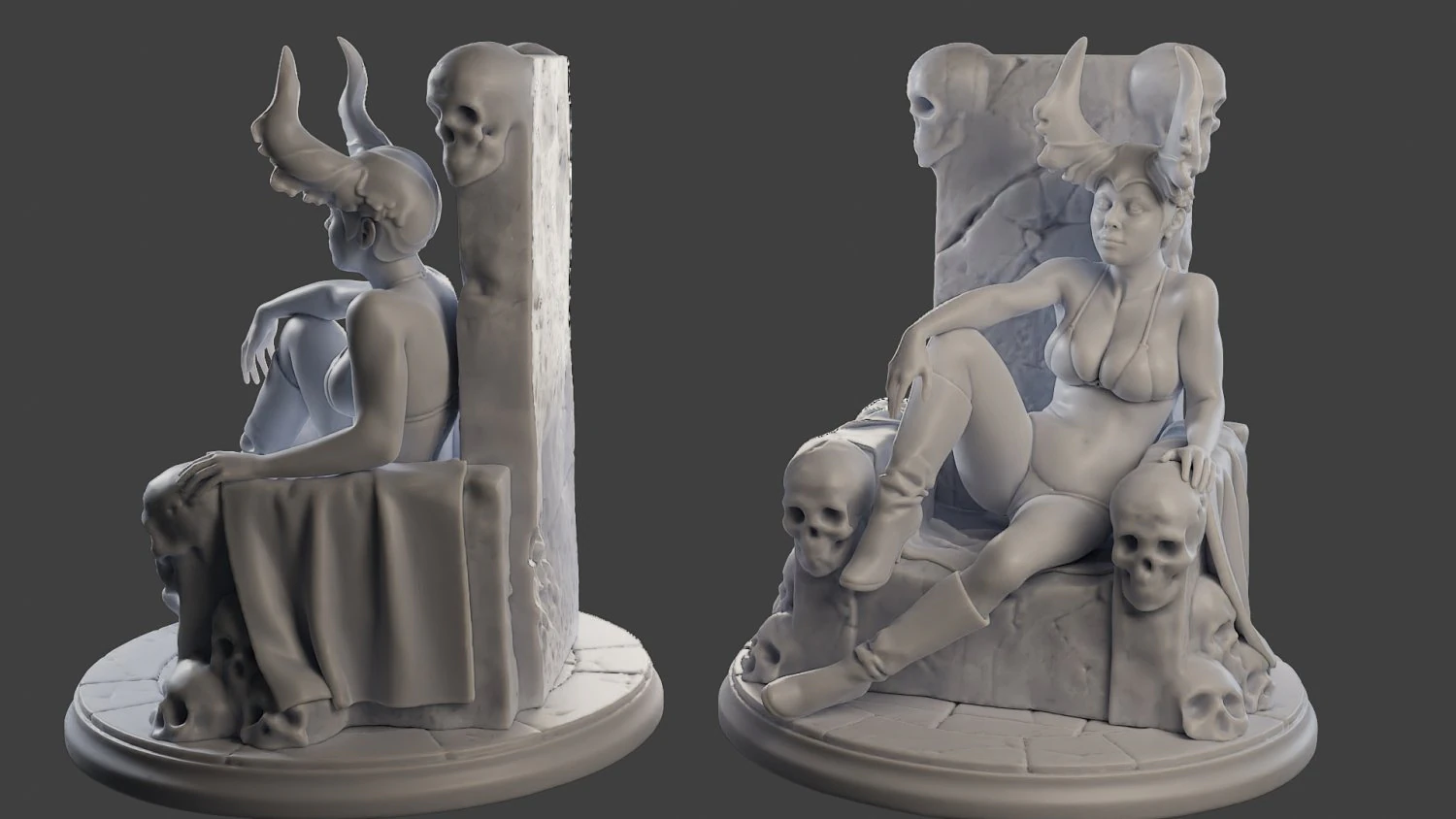 Dark Queen DQ1 001 3D Print Model .c4d .max .obj .3ds .fbx .stl .blend