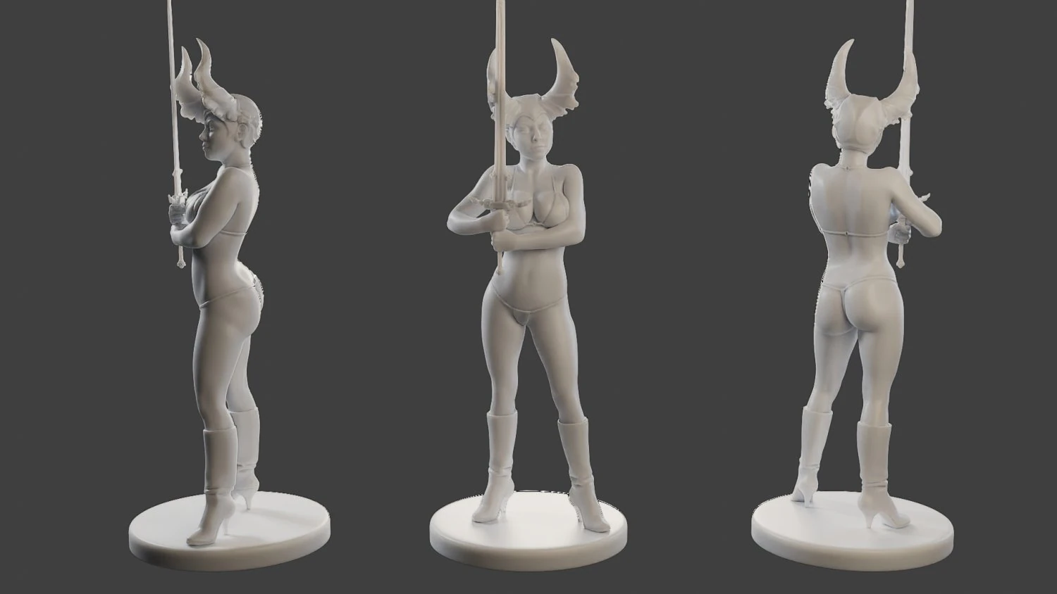 Dark Queen DQ1 005 3D Print Model .c4d .max .obj .3ds .fbx .stl .blend