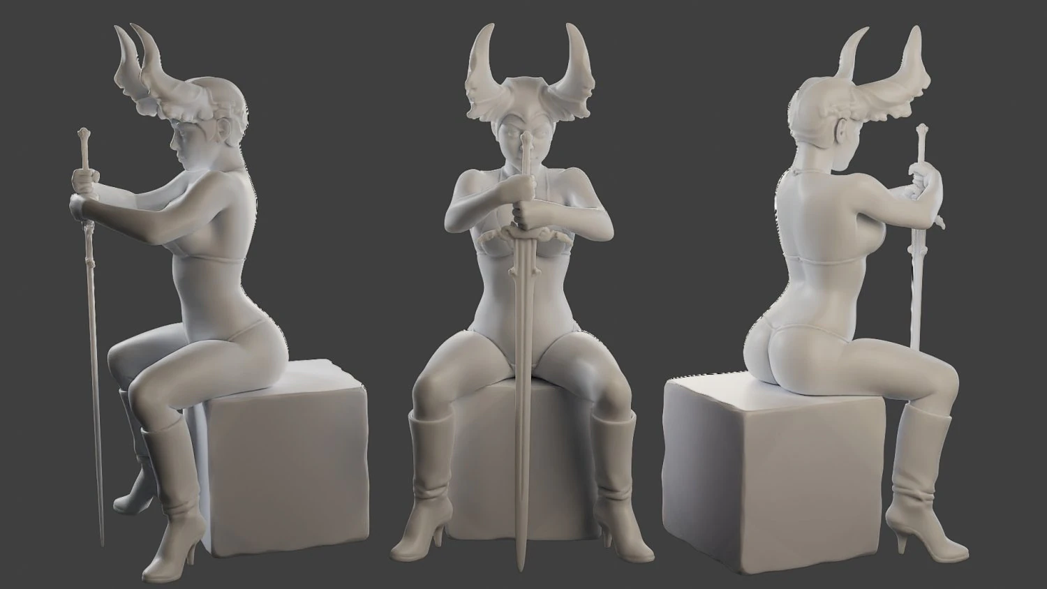 Dark Queen DQ1 007 3D Print Model .c4d .max .obj .3ds .fbx .stl .blend 