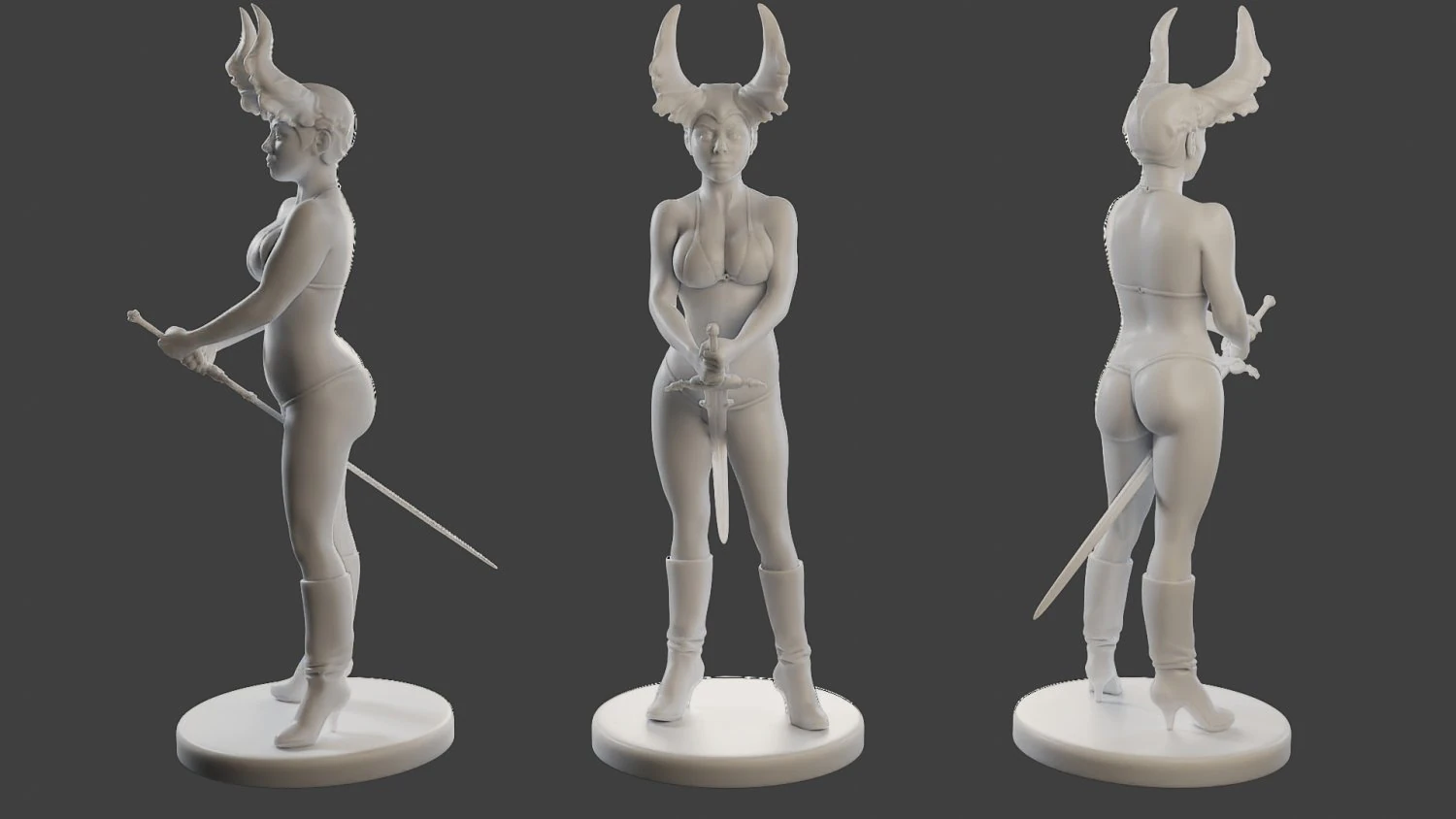 Dark Queen DQ1 008 3D Print Model .c4d .max .obj .3ds .fbx .stl .blend 