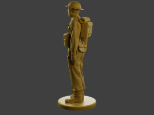 British Soldier Attention WW2 B1 Model Cetak 3D