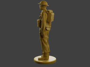 British Soldier Attention WW2 B1 3D Print Model