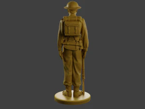 British Soldier Attention WW2 B1 3D Print Model