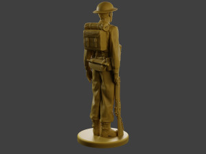 British Soldier Attention WW2 B1 Model Cetak 3D