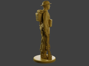 British Soldier Attention WW2 B1 Model Cetak 3D