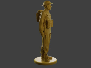 British Soldier Attention WW2 B1 Model Cetak 3D