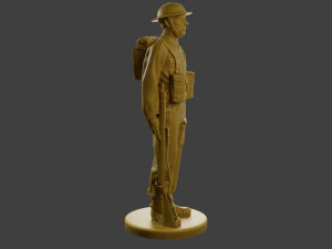 British Soldier Attention WW2 B1 3D Print Model