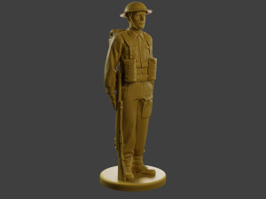 British Soldier Attention WW2 B1 Model Cetak 3D