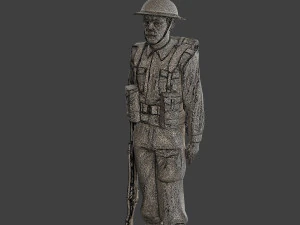 British Soldier Attention WW2 B1 3D Print Model