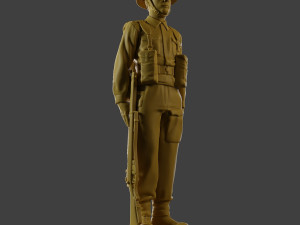British Soldier Attention WW2 B1 Model Cetak 3D