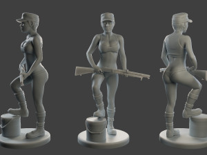 Beautiful Warrior Girl BWG 002 3D Print Model