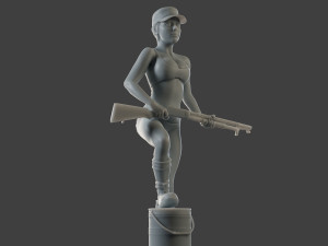 Beautiful Warrior Girl BWG 002 3D Принт Модель