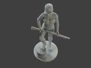 Beautiful Warrior Girl BWG 002 3D Print Model