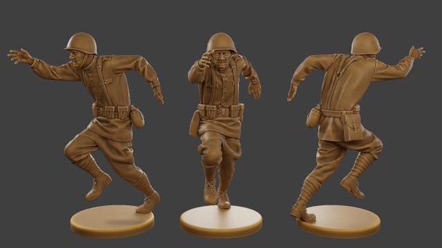 Russian soldier ww2 R3 003 3D Baskı Modeli .c4d .max .obj .3ds .fbx .stl .blend 