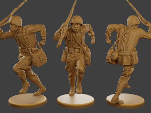 Russian soldier ww2 R3 004 Modèles 3D en vedette