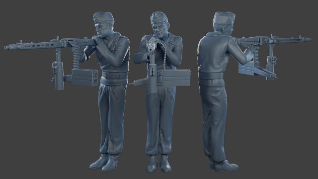 German Tank Crew unit ww2 GTC2 001 3D Принт Модель .c4d .max .obj .3ds .fbx .stl .blend 