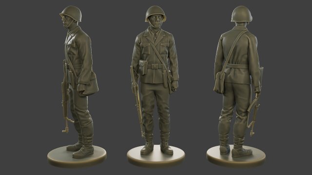 CzechSlovak Communist Soldier CCS1 001 3D Print Model .c4d .max .obj .3ds .fbx .stl .blend 
