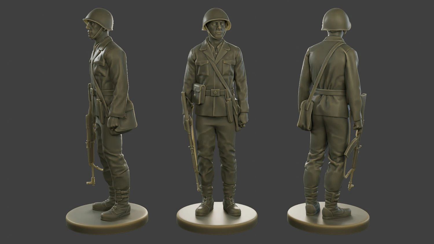CzechSlovak Communist Soldier CCS1 001 3D Print Model .c4d .max .obj .3ds .fbx .stl .blend