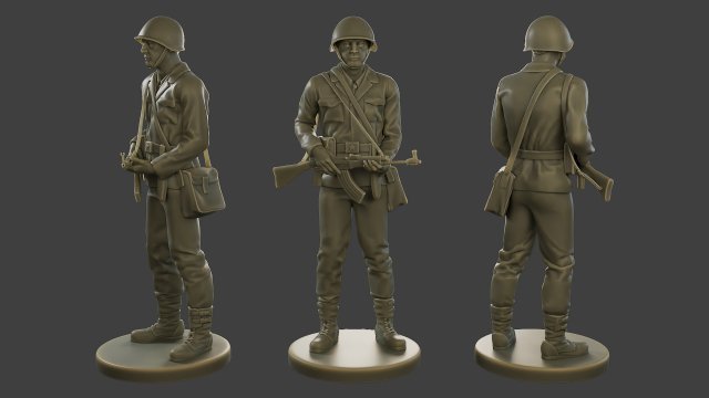 CzechSlovak Communist Soldier CCS1 002 3Dプリントモデル .c4d .max .obj .3ds .fbx .stl .blend 