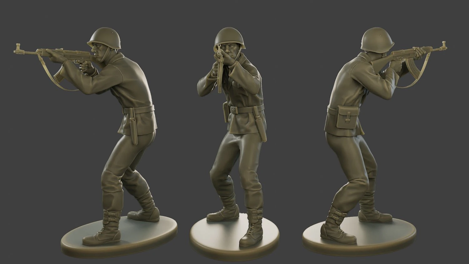 CzechSlovak Communist Soldier CCS1 005 3D Print Model .c4d .max .obj .3ds .fbx .stl .blend 