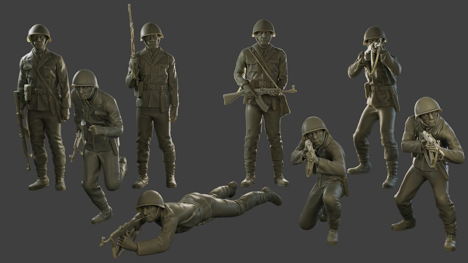 CzechSlovak Communist Soldier CCS1 Pack 1 3D Print Model .c4d .max .obj .3ds .fbx .stl .blend