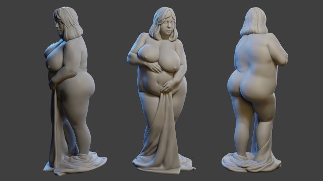 BBW Beautiful Girl 001 3D Print Model .c4d .max .obj .3ds .fbx .stl .blend 