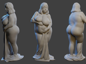 BBW Beautiful Girl 001 3Dプリントモデル