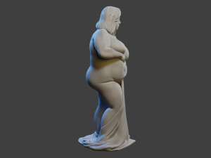 BBW Beautiful Girl 001 3D Print Model