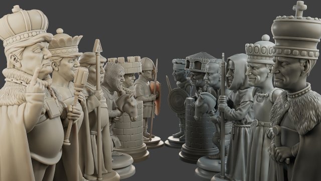 Donald Trump vs Joe Biden Chess Modelo de Impressão 3D .c4d .max .obj .3ds .fbx .stl .blend