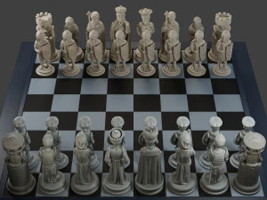 Donald Trump vs Joe Biden Chess 3D Print Model