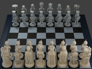 Donald Trump vs Joe Biden Chess 3D Print Model