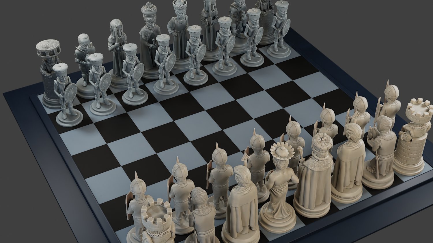 Donald Trump vs Joe Biden Chess 3D Print Model in Figurines 3DExport
