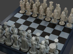 Donald Trump vs Joe Biden Chess 3D Print Model