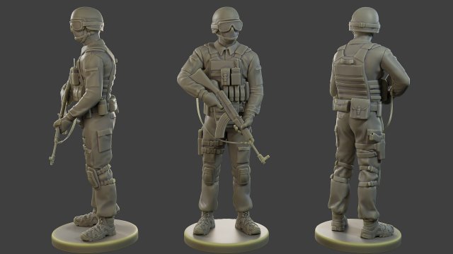 CzechSlovak Police Tactical Unit CPTU1 001 3Dプリントモデル .c4d .max .obj .3ds .fbx .stl .blend 