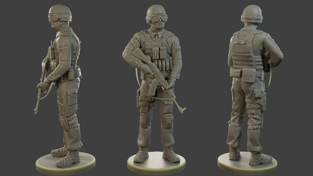 Unit&agrave; tattica della polizia ceca-slovacca CPTU1 001 Modello di stampa 3D .c4d .max .obj .3ds .fbx .stl .blend 