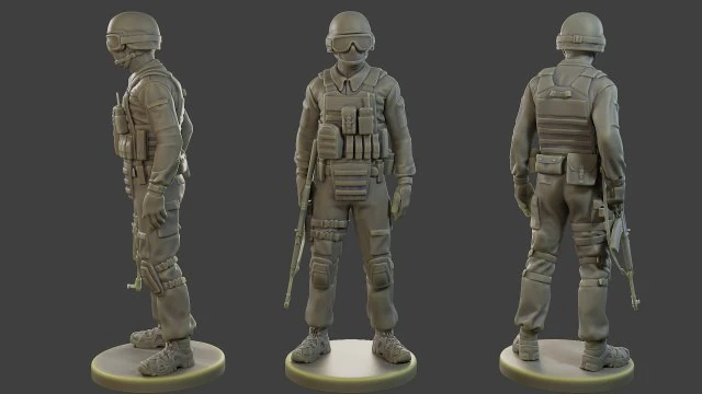 Unit&agrave; tattica della polizia ceca-slovacca CPTU1 002 Modello di stampa 3D .c4d .max .obj .3ds .fbx .stl .blend 